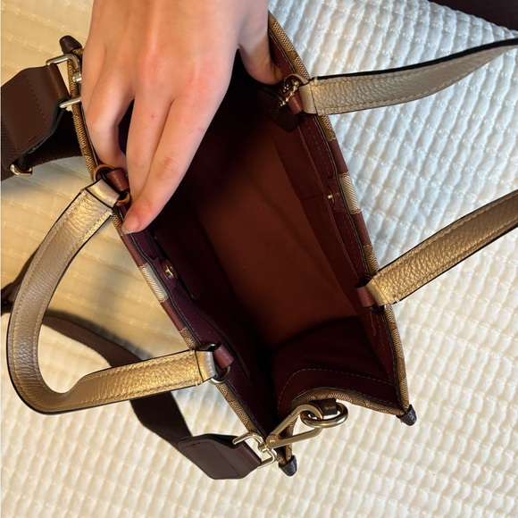 Coach Brown and Burgundy Crossbody Bag - Picture 3 of 4